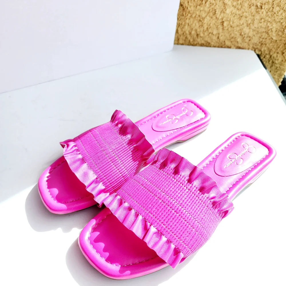 Jessica Simpson Camessa Pink Women's Stylish Slide Sandals Size 6